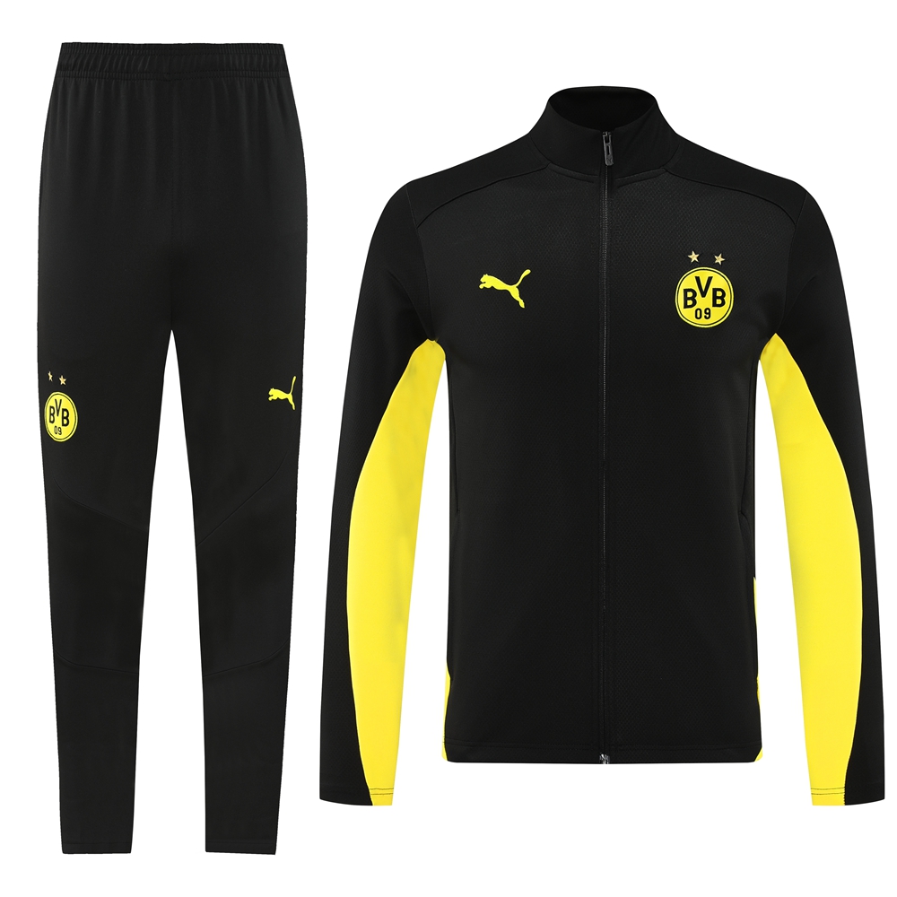 Dortmund 24-25 Jacket Training Tracksuit - Black and Yellow - ManixJersey