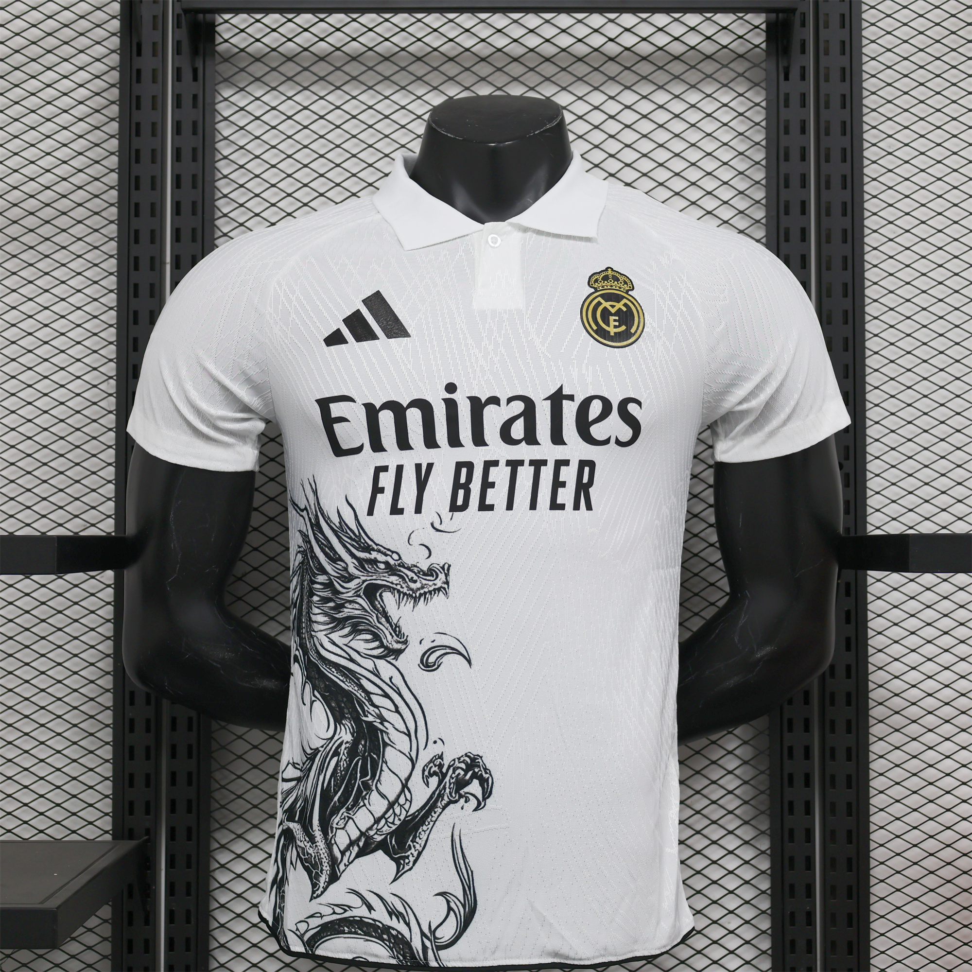 Real Madrid 24-25 White & Black Loong Special Edition Jersey - Player Version - ManixJersey