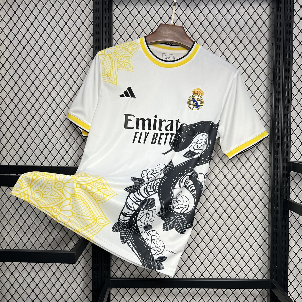 Real Madrid 24-25 White and Black Mamba Jersey - Fans Version - ManixJersey