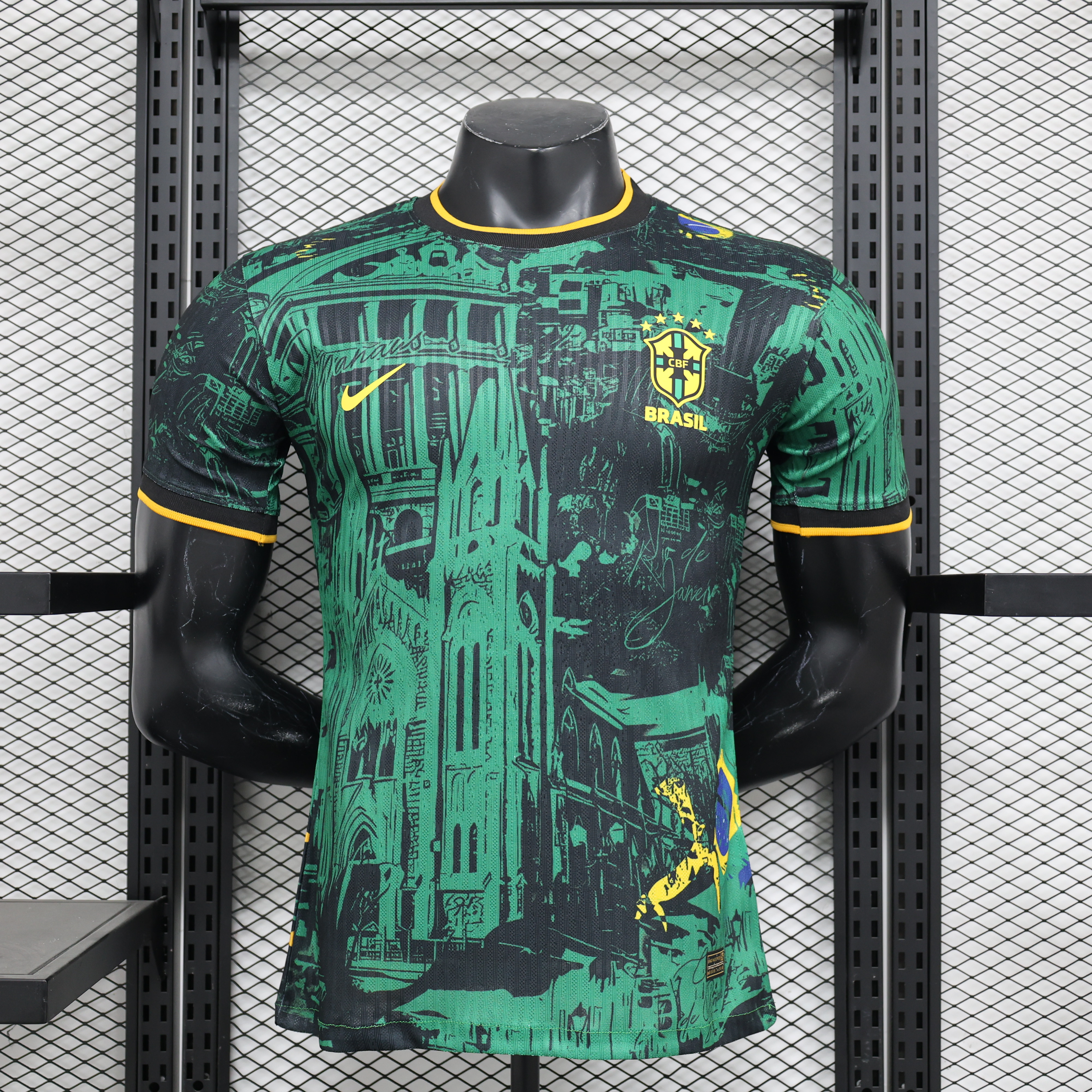 Brazil 2024 Black and Green Church Jersey - Player Version - ManixJersey