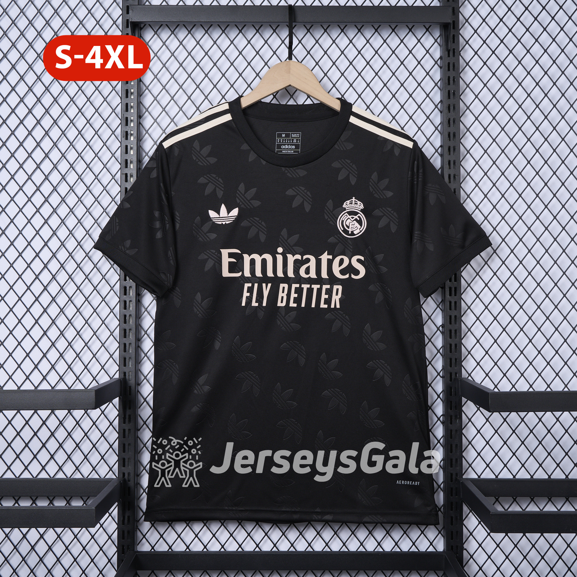 Real Madrid 24-25 Trefoil Black Jersey - Fans Version - ManixJersey
