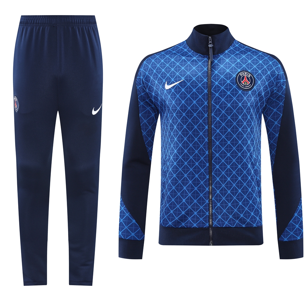 Paris Saint-Germain PSG 24-25 Jacket Training Tracksuit - Blue Plaid - ManixJersey