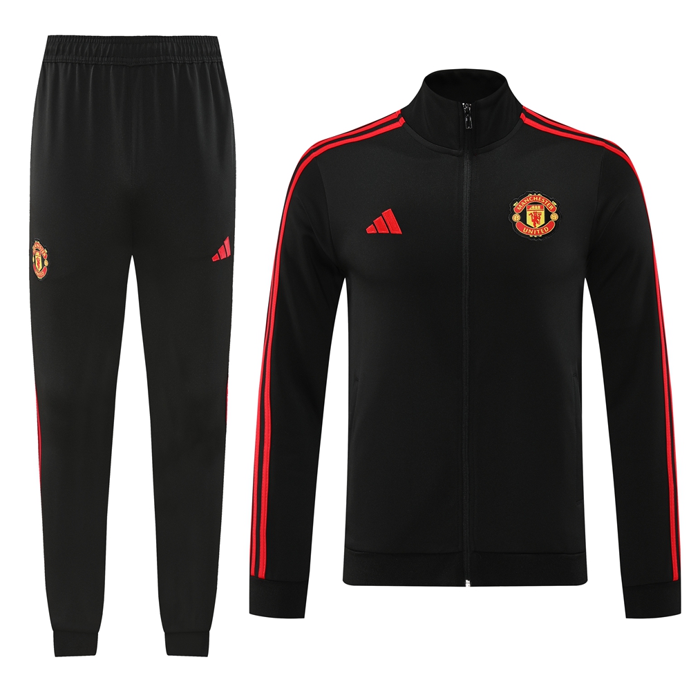 Manchester United 24-25 Jacket Training Tracksuit - Black - ManixJersey