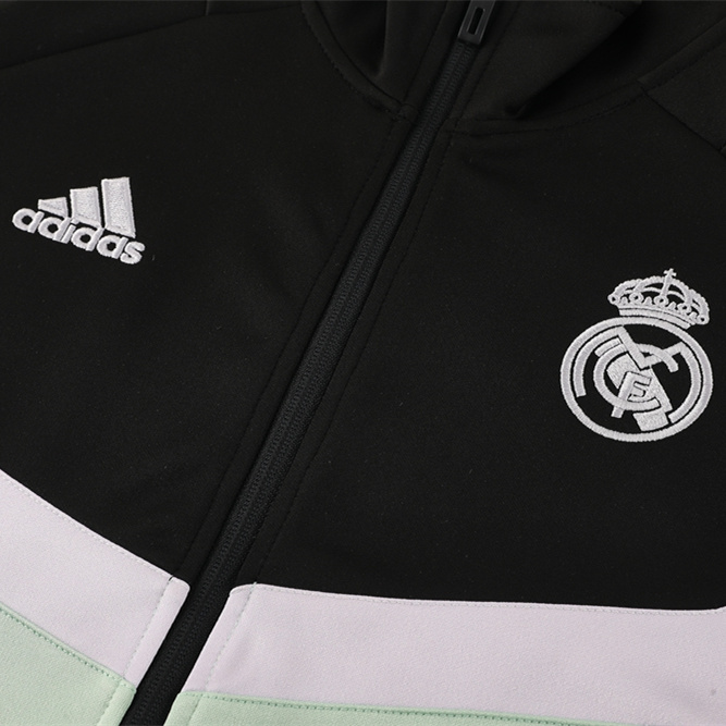 Real Madrid 24-25 Originals LFSTLR Jacket Training Tracksuit - Black and Light Green - ManixJersey