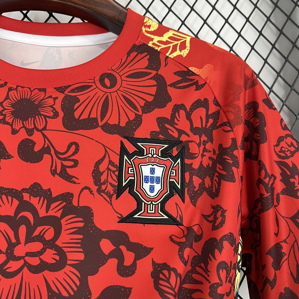 Portugal 2024-25 Red Flower Special Edition Jersey - Fans Version - ManixJersey
