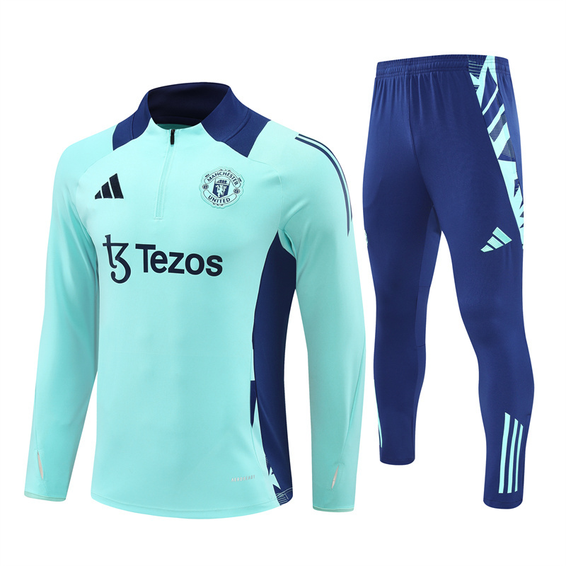Manchester United 24-25 Long Sleeve Training Set - Lake Blue - ManixJersey