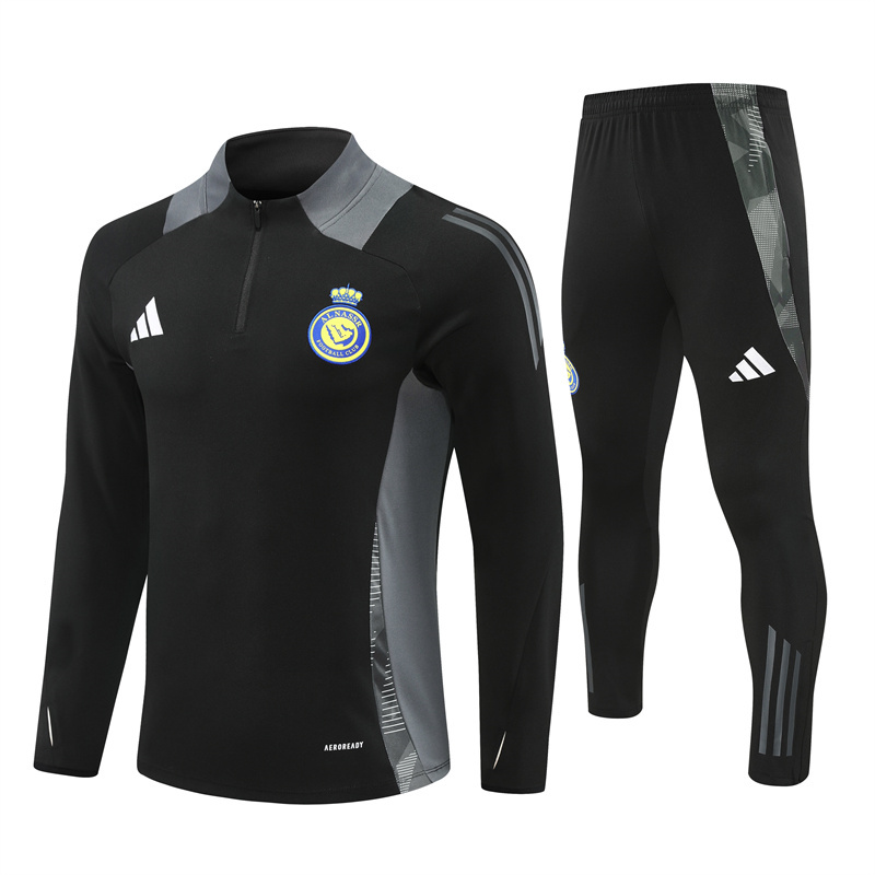 Al Nassr Riyadh Victory 24-25 Long Sleeve Training Set - Black - ManixJersey