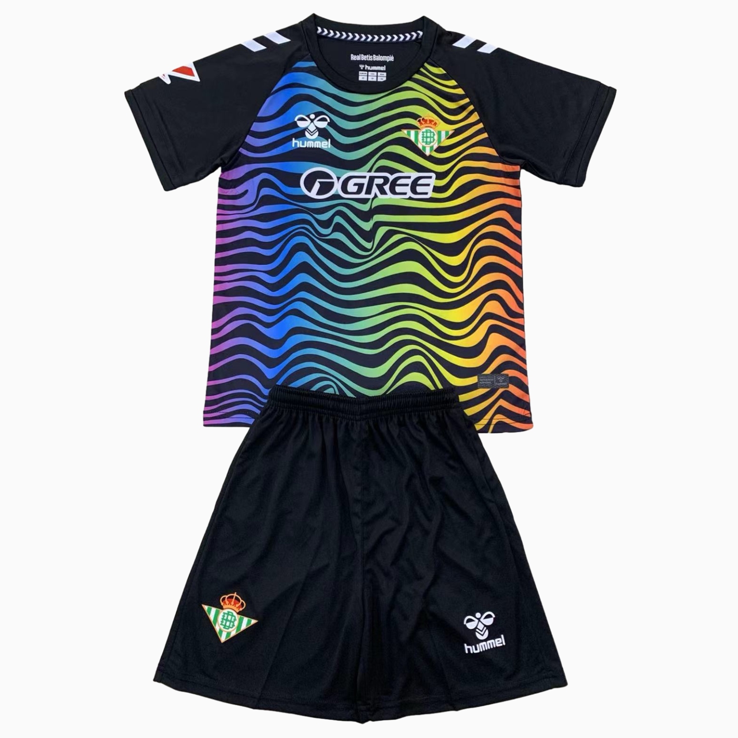 Real Betis 24-25 Black Goalkeeper Kids Kit - ManixJersey