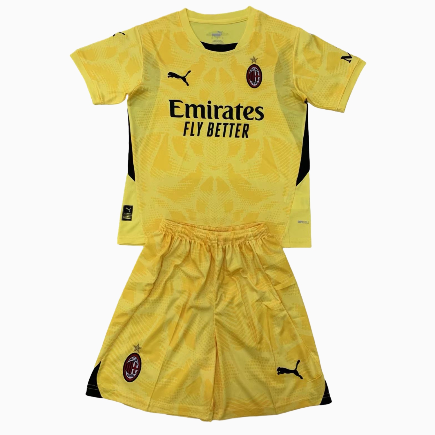 AC Milan 24-25 Yellow Goalkeeper Kids Kit - ManixJersey