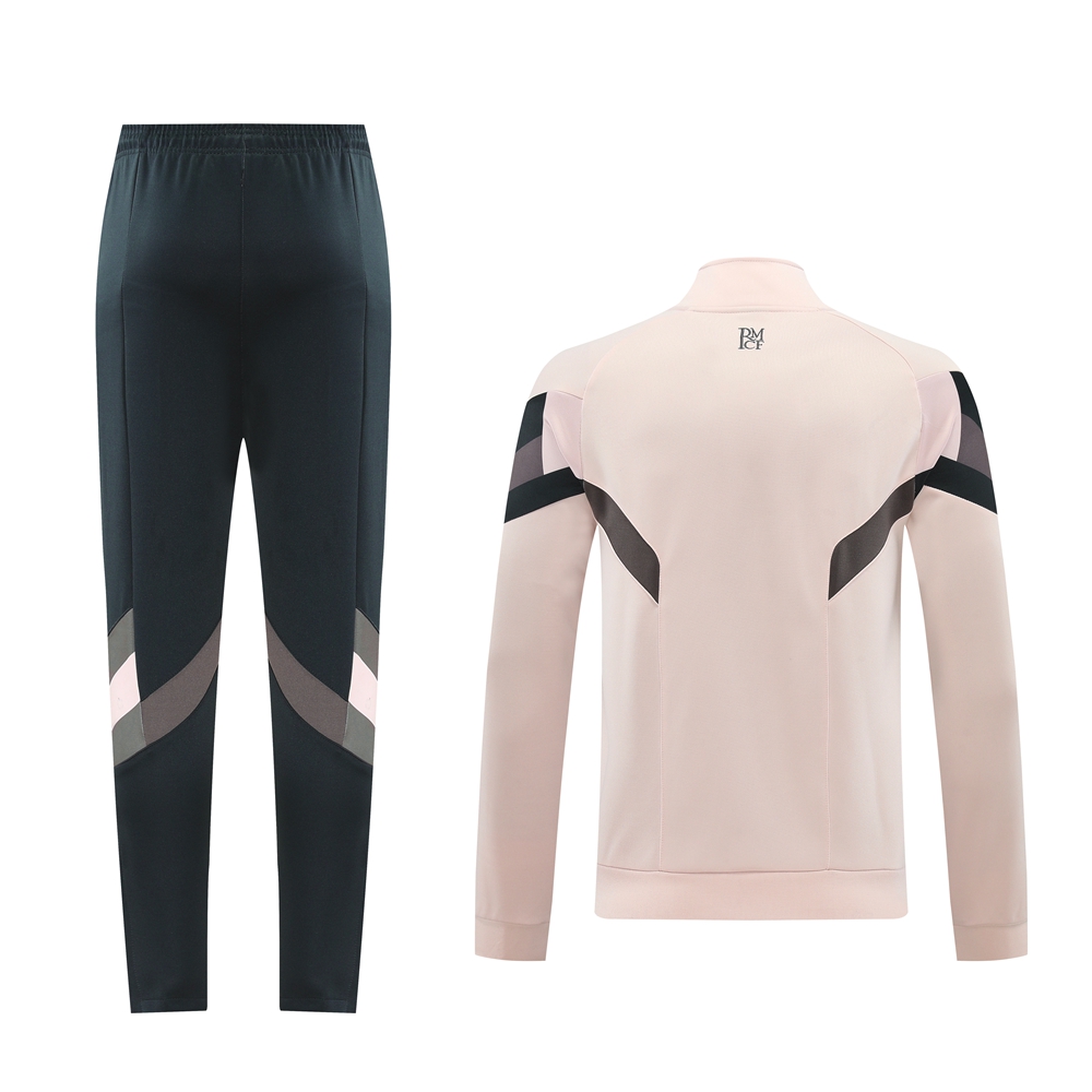 Real Madrid 24-25 Jacket Training Tracksuit - Light Pink Top and Black Pants - ManixJersey