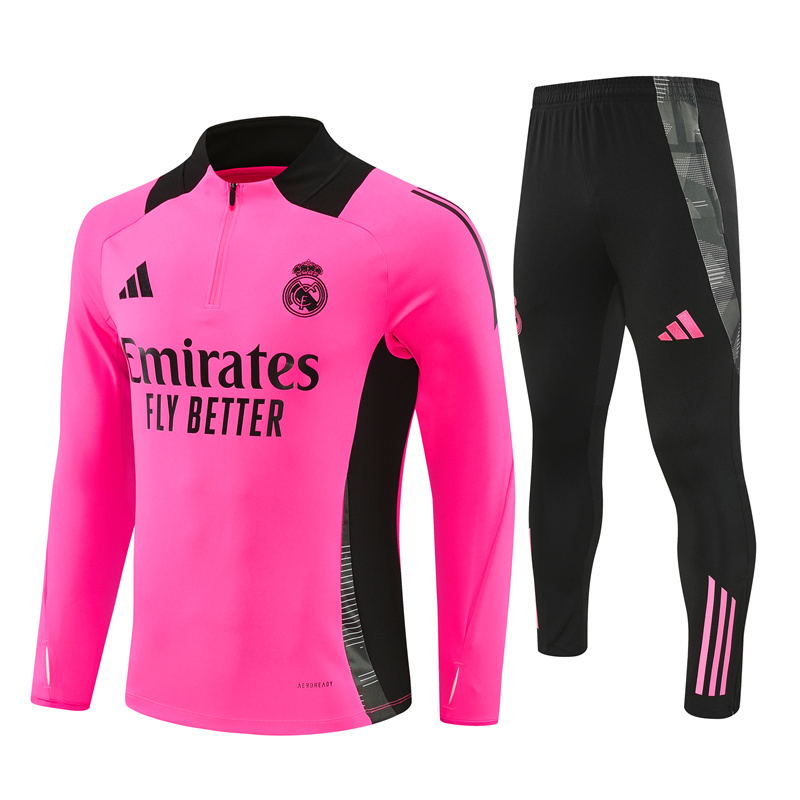 Real Madrid 24-25 Long Sleeve Training Set - Rose Red - ManixJersey