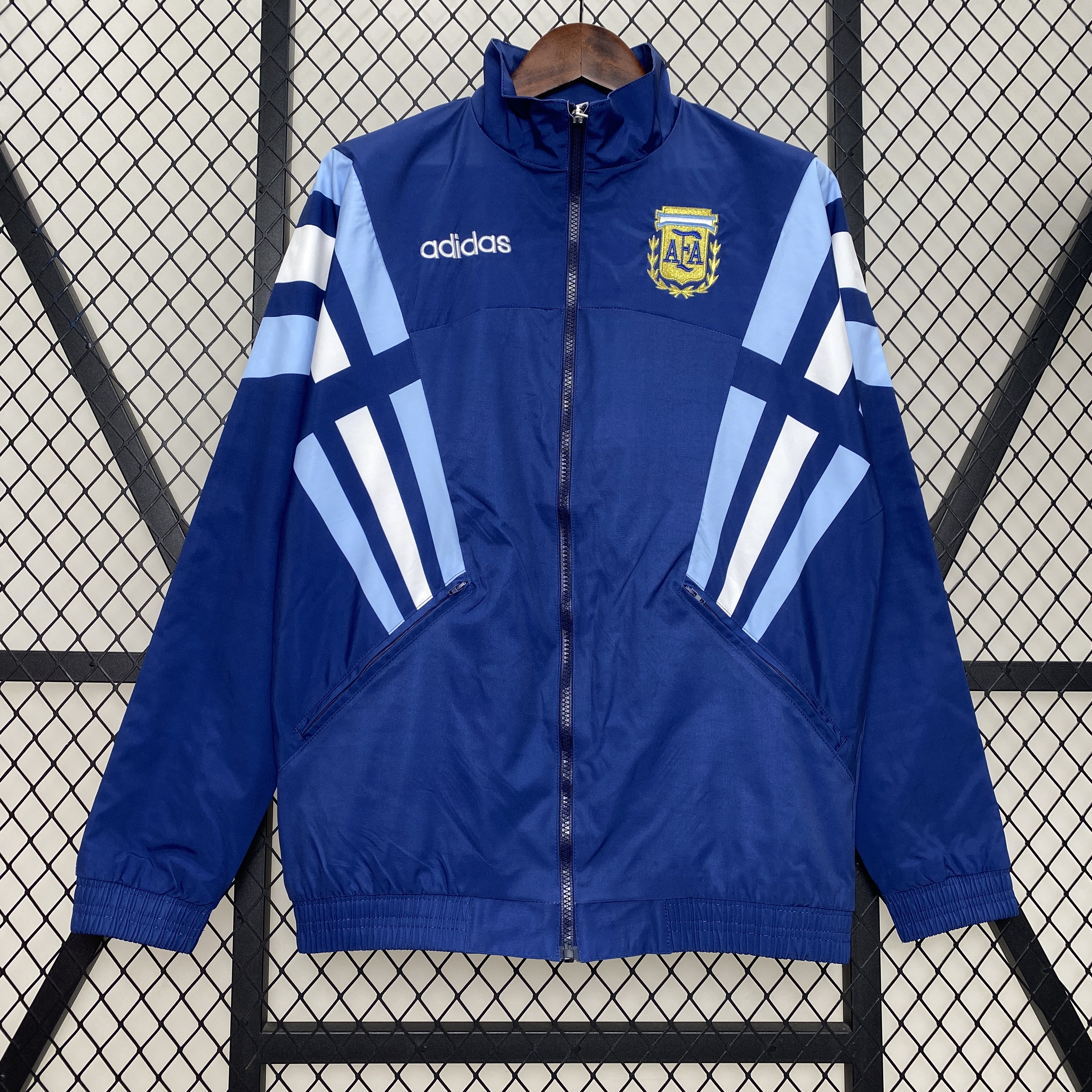 Argentina 24-25 Throwback Windbreaker Jacket - Blue - ManixJersey