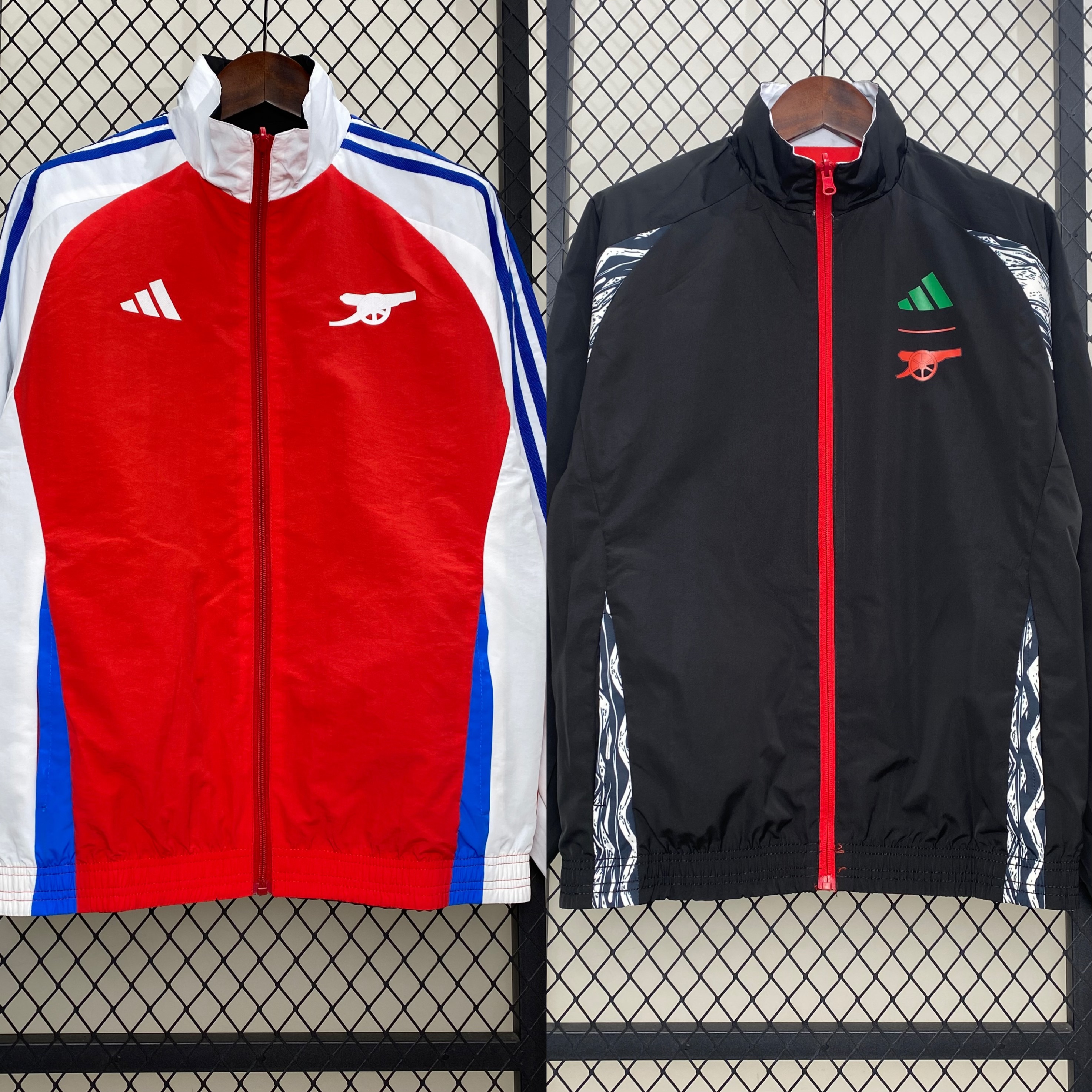 Arsenal 24-25 Double Sided Reversible Windbreaker - Home & Away Jersey Style - ManixJersey
