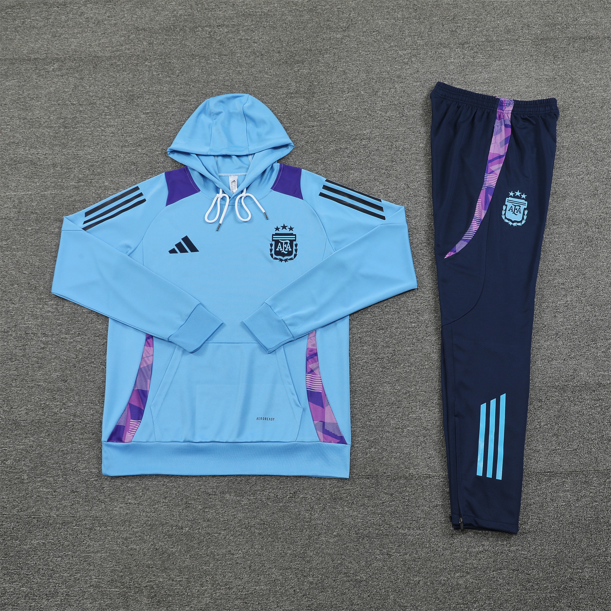 Argentina 24-25 Long Sleeve Training Set - Blue Top and Deep Blue Pants - ManixJersey