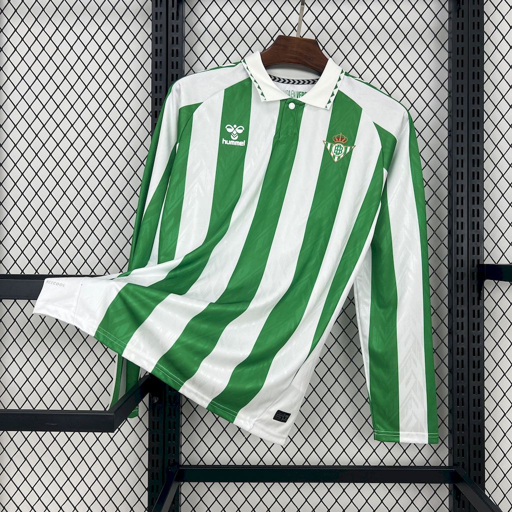 Real Betis 24-25 Home Unsponsored Long Sleeves Jersey - Fans Version - ManixJersey