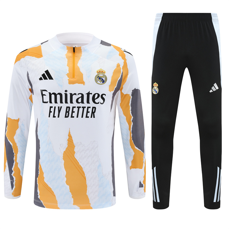 Real Madrid 2025 Kids Long Sleeve Training Set - Three Color Mixing - ManixJersey