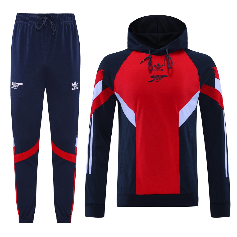 Arsenal 24-25 Originals LFSTLR Training Hoodie Set - Red Hoodie and Deep Blue Pants - ManixJersey