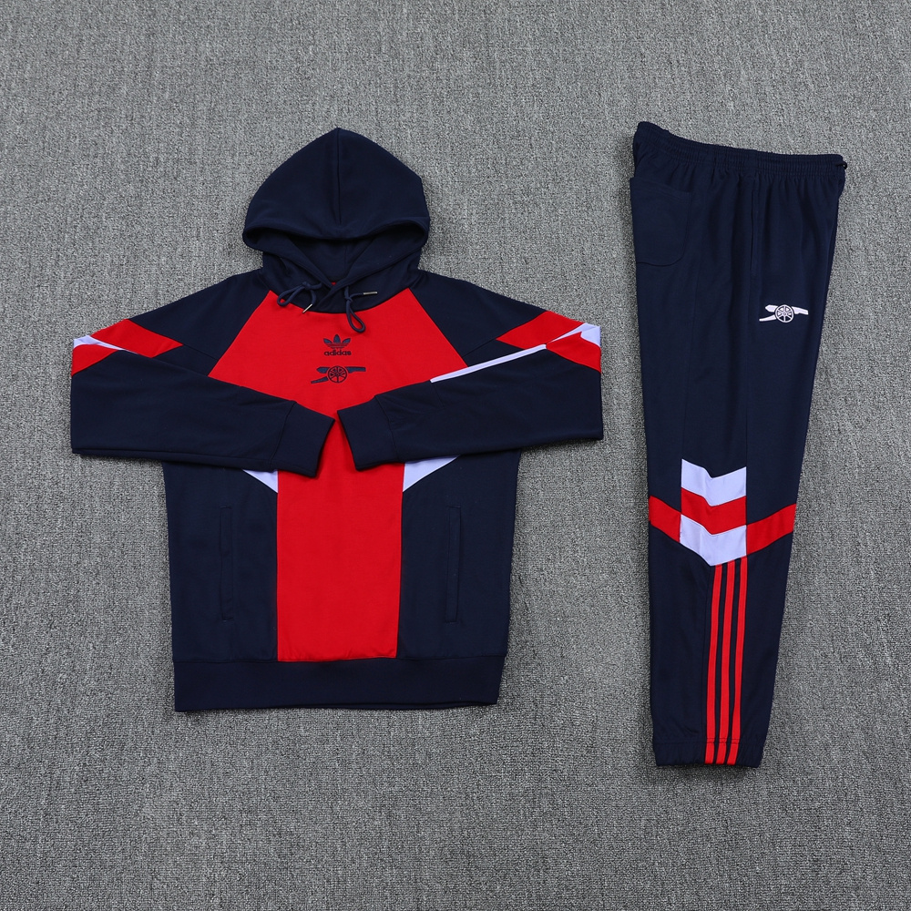 Arsenal 24-25 Originals LFSTLR Training Hoodie Set - Red Hoodie and Deep Blue Pants - ManixJersey