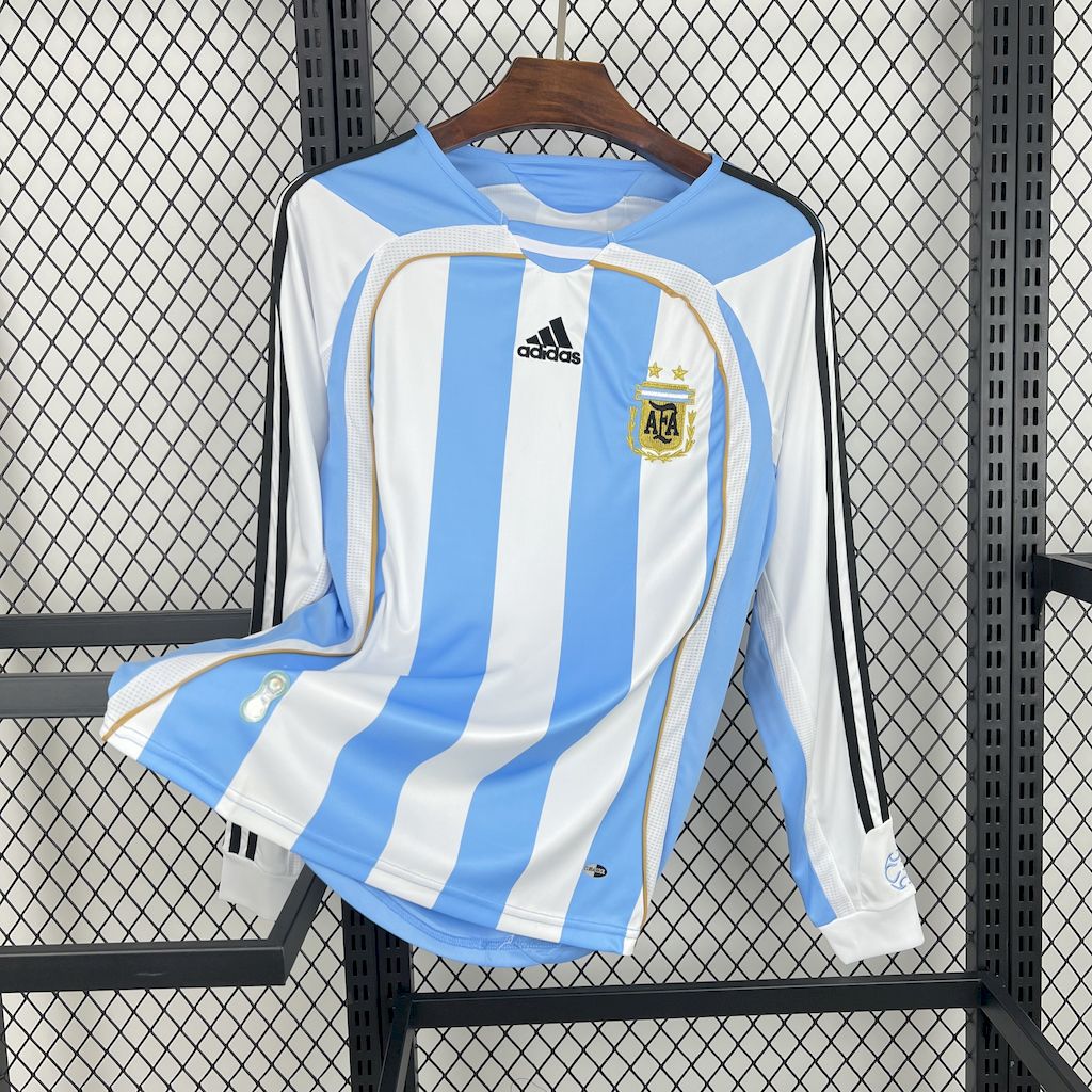 Retro Argentina 2006 Home Long Sleeves Jersey - ManixJersey
