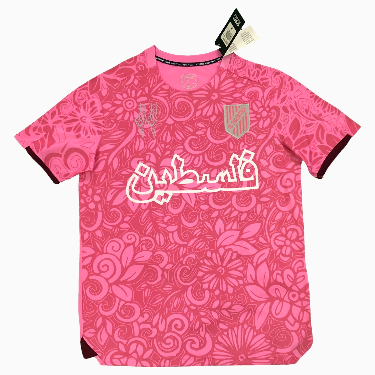 FC Palestina 23-24 Pink Patterned Jersey with Arabic - ManixJersey