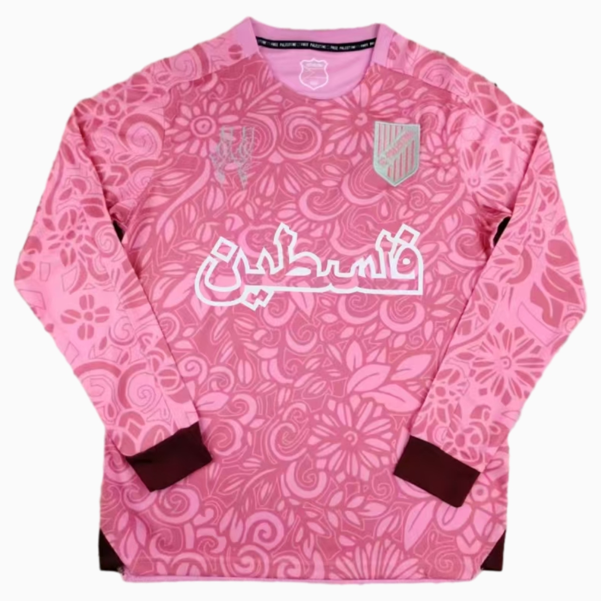 FC Palestina 23-24 Pink Patterned Long Sleeve Jersey with Arabic - ManixJersey