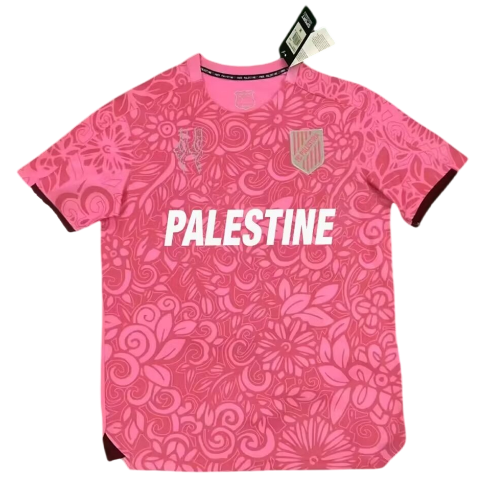 FC Palestina 23-24 Pink Patterned Jersey with English - ManixJersey