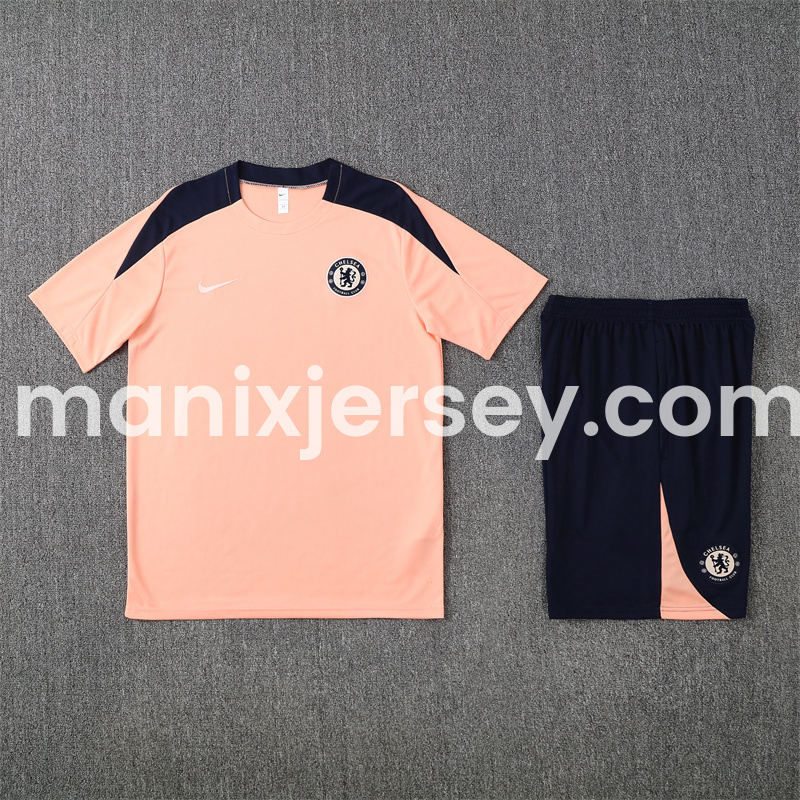 C.H.E.L.S.E.A 25-26 Kids Short-Sleeve Training Set - Pink top & Blue Shorts - ManixJersey