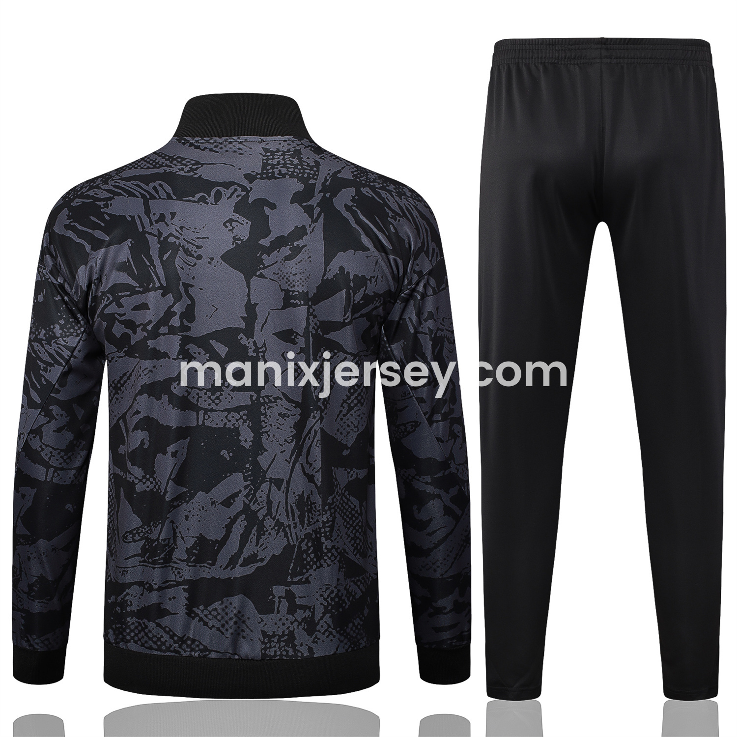 Corinthians 25-26 Jacket Training Tracksuit - Black and Gray Pattern Jackets & Black Pants - ManixJersey