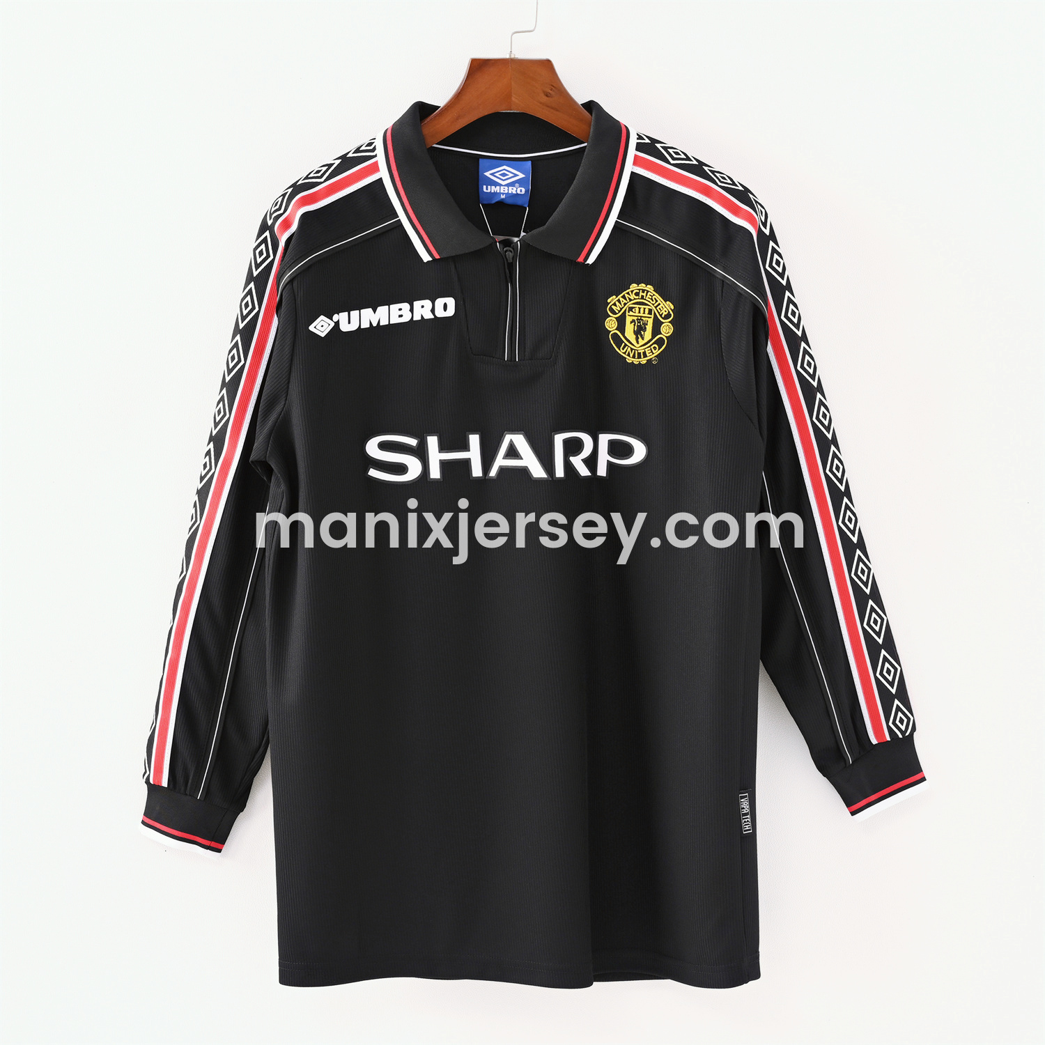 Retro Manchester United 1998-99 Black Long Sleeves Jersey - ManixJersey