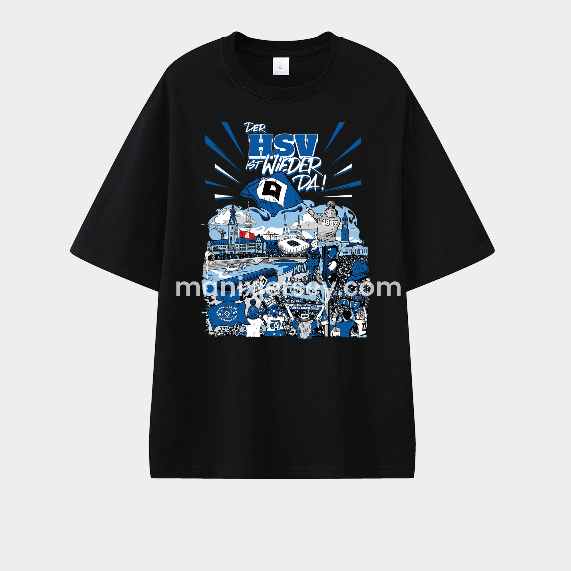 Hamburger SV DER HSV IST WIEDER DA 2024-25 2. Bundesliga Champion Unisex Pure Cotton T-shirt - ManixJersey