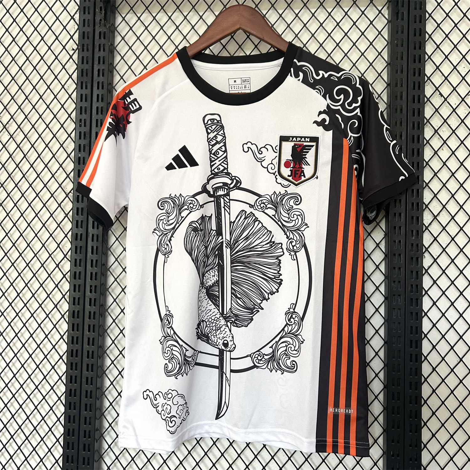 Japan 25-26 Betta Fish And Samurai Sword White Special Jersey - Fans Version - ManixJersey