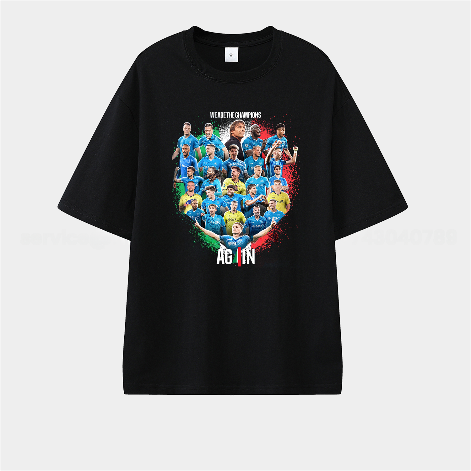 Napoli AG4IN 2025 We Are The Campion Unisex Pure Cotton T-shirt - ManixJersey