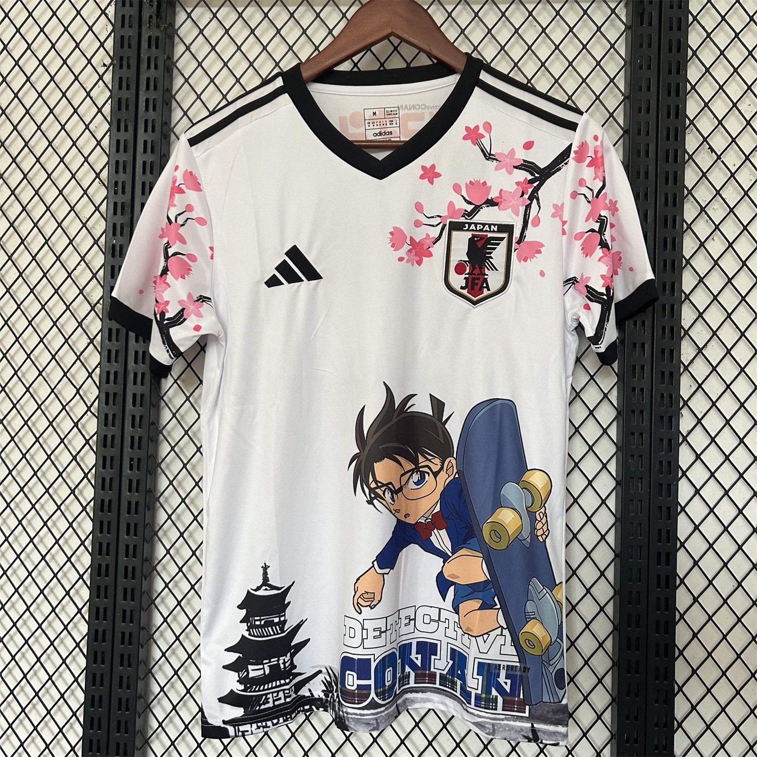 Japan 25-26 Conan Skateboarding Under The Cherry Blossom Tree White Special Jersey - Fans Version - ManixJersey