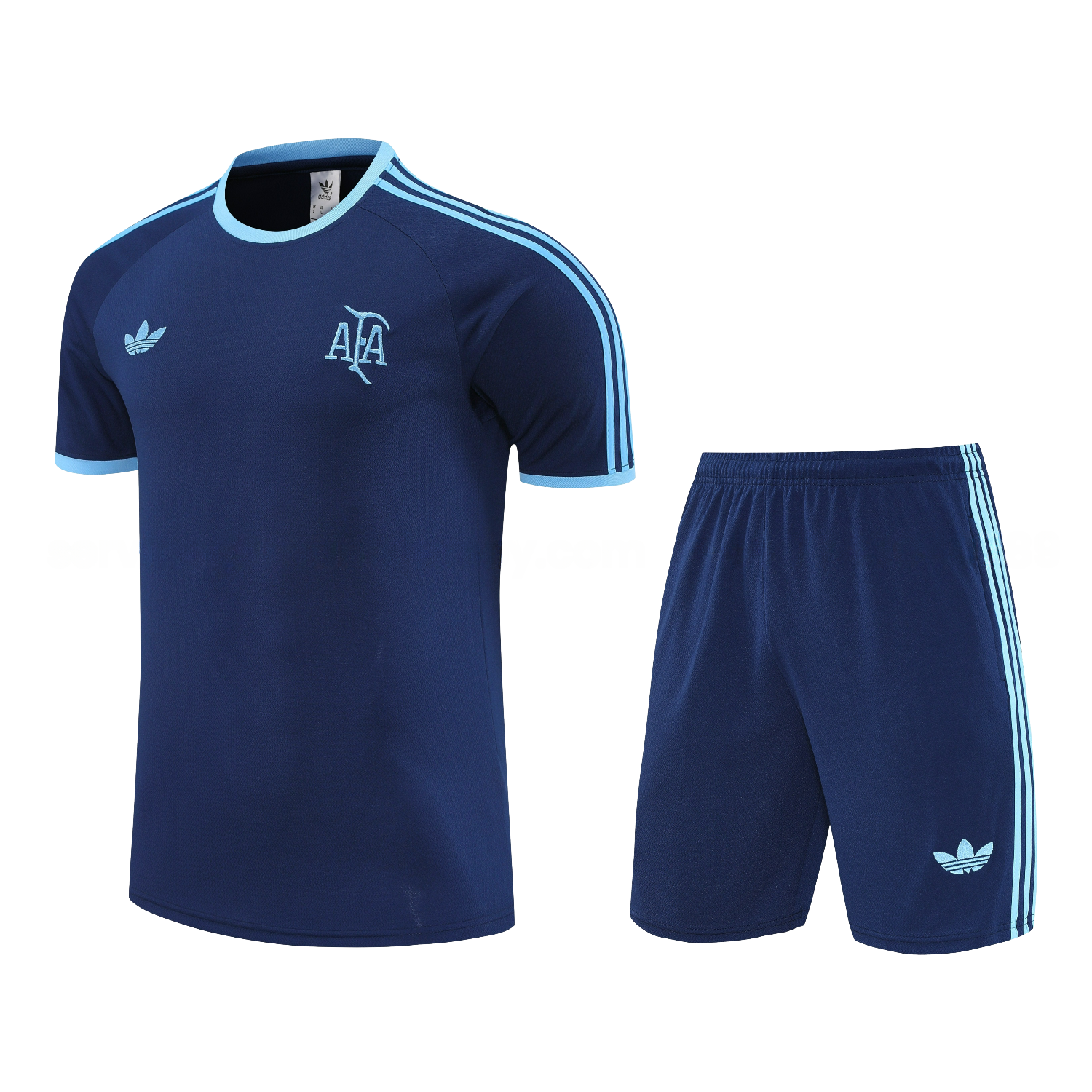 Argentina 25-26 Short-Sleeve Training Set - Deep BlueTop & Deep Blue Shorts - ManixJersey