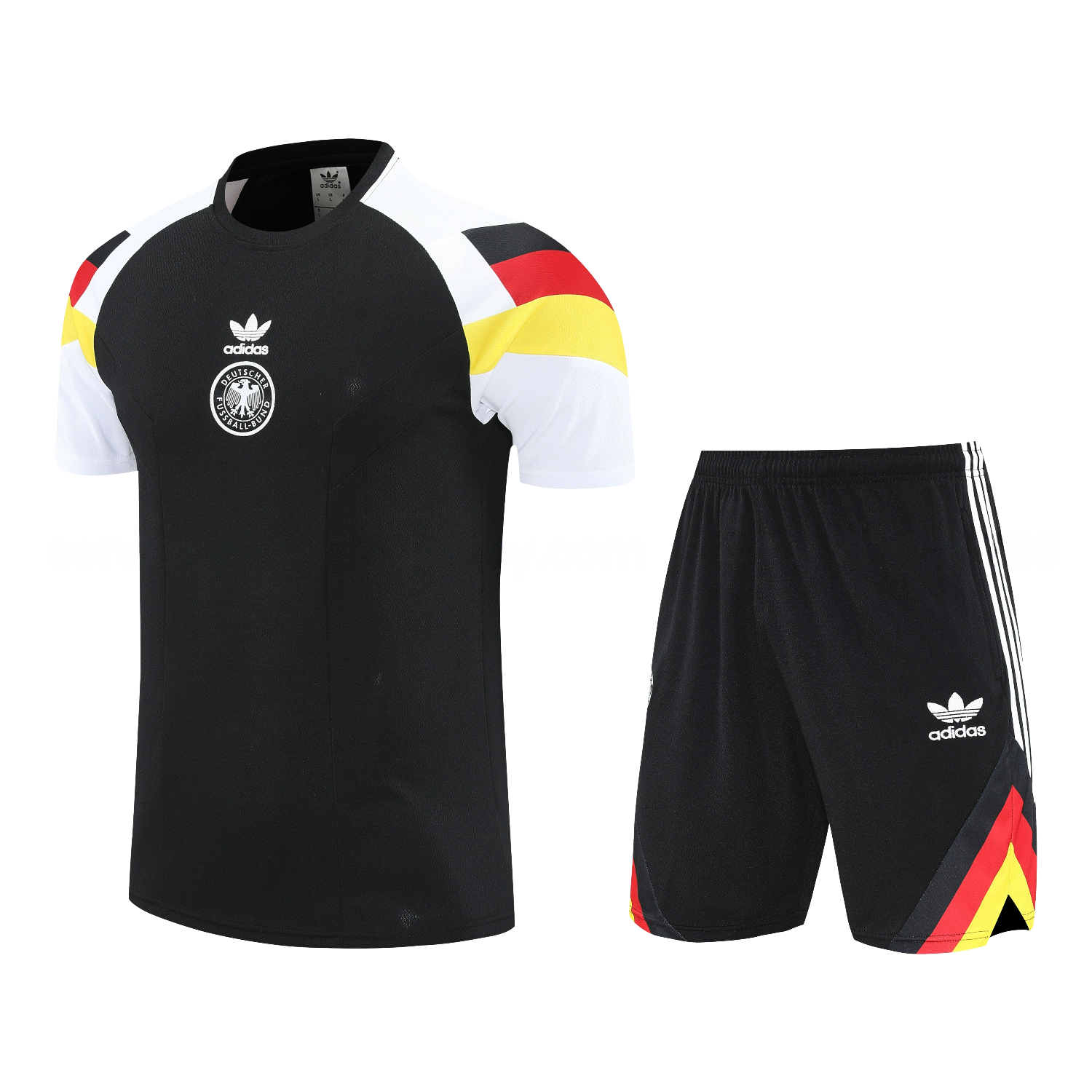 Germany 25-26 Short-Sleeve Training Set - Black Top & Black Shorts - ManixJersey