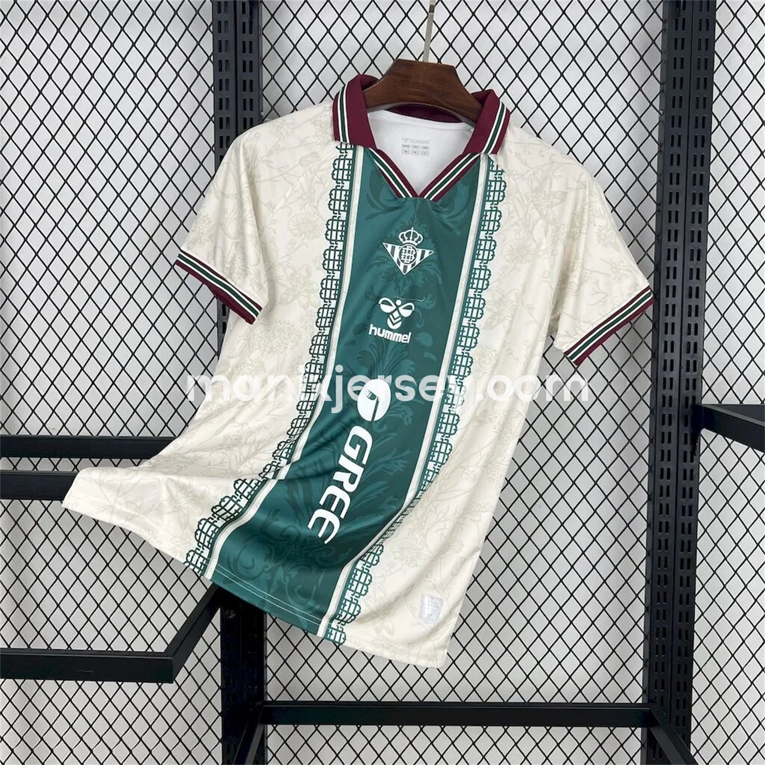 Real Betis 25-26 Green Vertical Stripes with White Flower Pattern Special Jersey - Fans Version - ManixJersey
