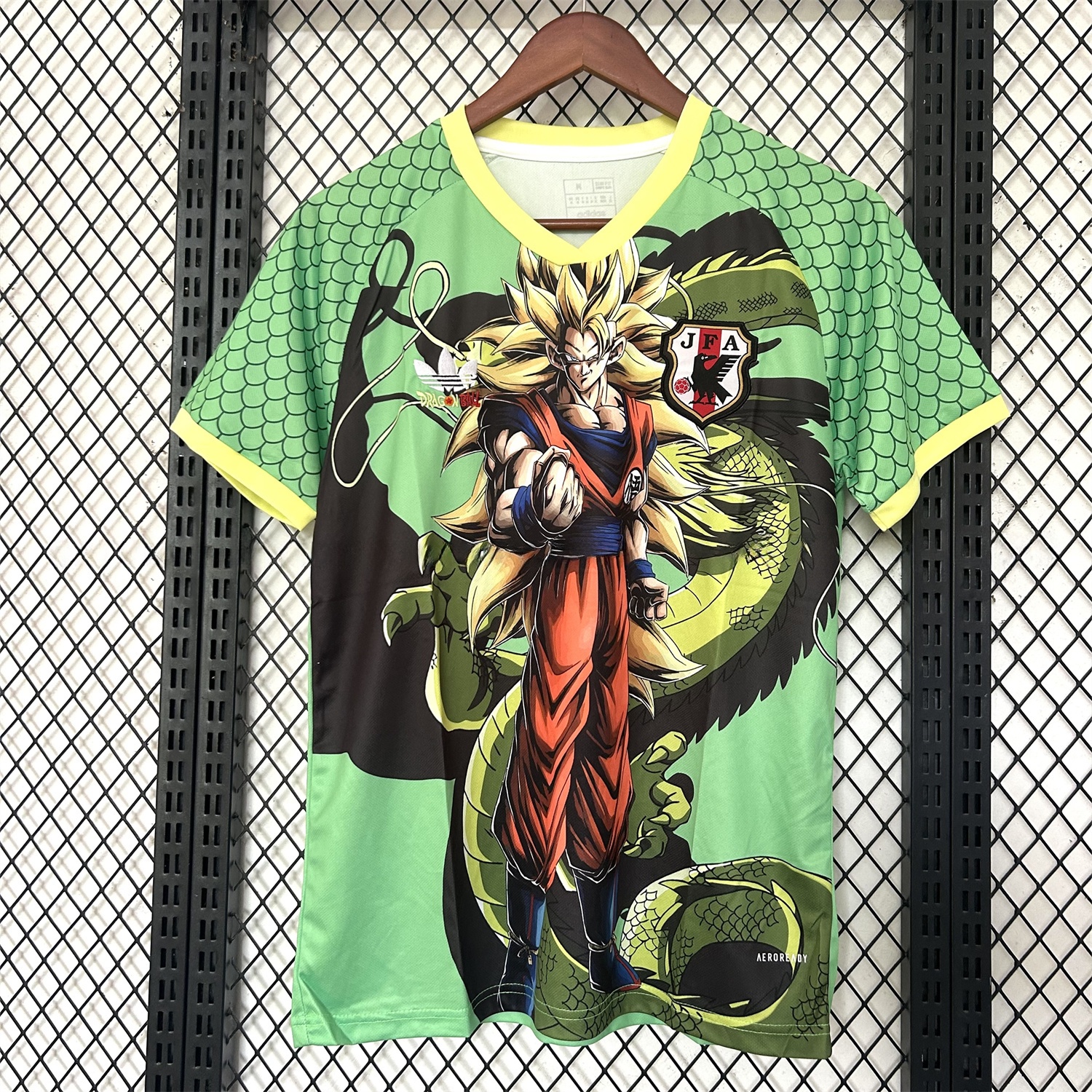Japan 25-26 Dragon Ball Golden Hair Goku Green Special Jersey - Fans Version - ManixJersey