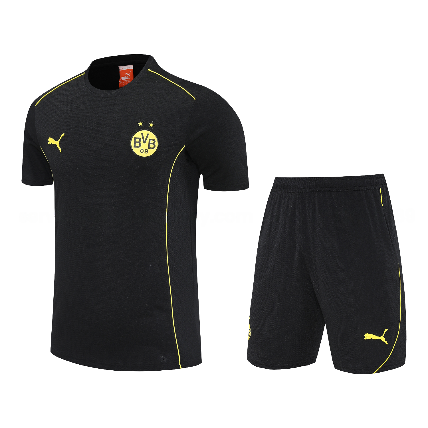 Dortmund 25-26 Short-Sleeve Training Set - Black Top & Black Shorts - ManixJersey