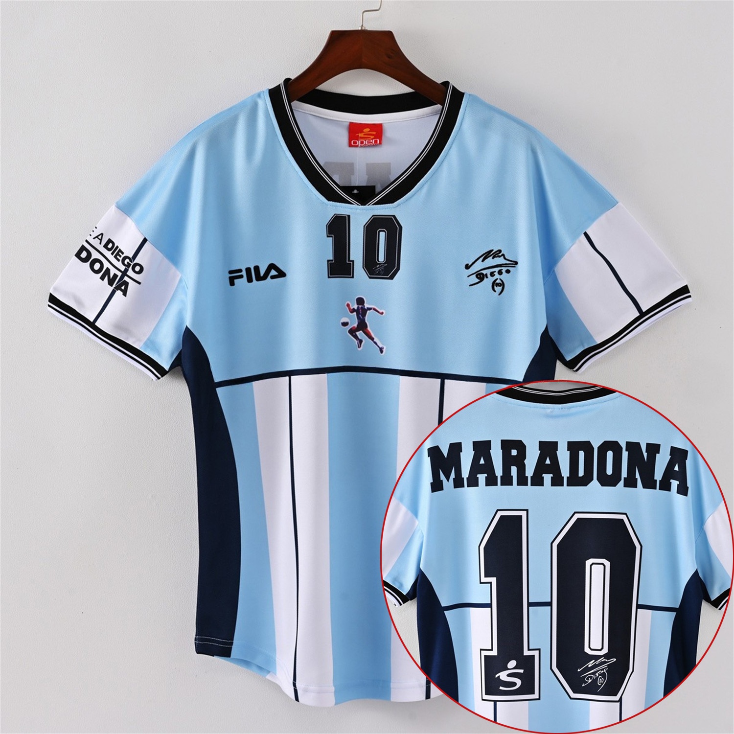 Retro Argentina 2001 Maradona Retirement Commemorative Edition Jersey with Maradona #10 - ManixJersey