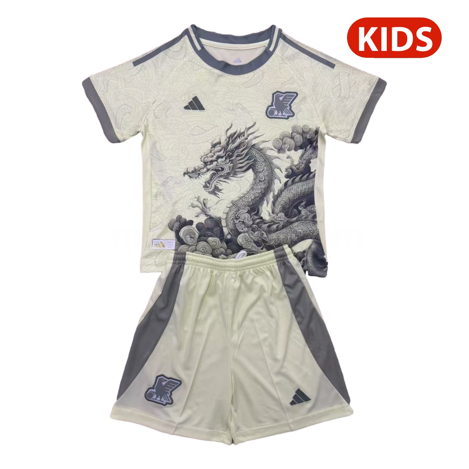 Japan 25-26 Light Yellow Black Loong Special Kids Kit - ManixJersey