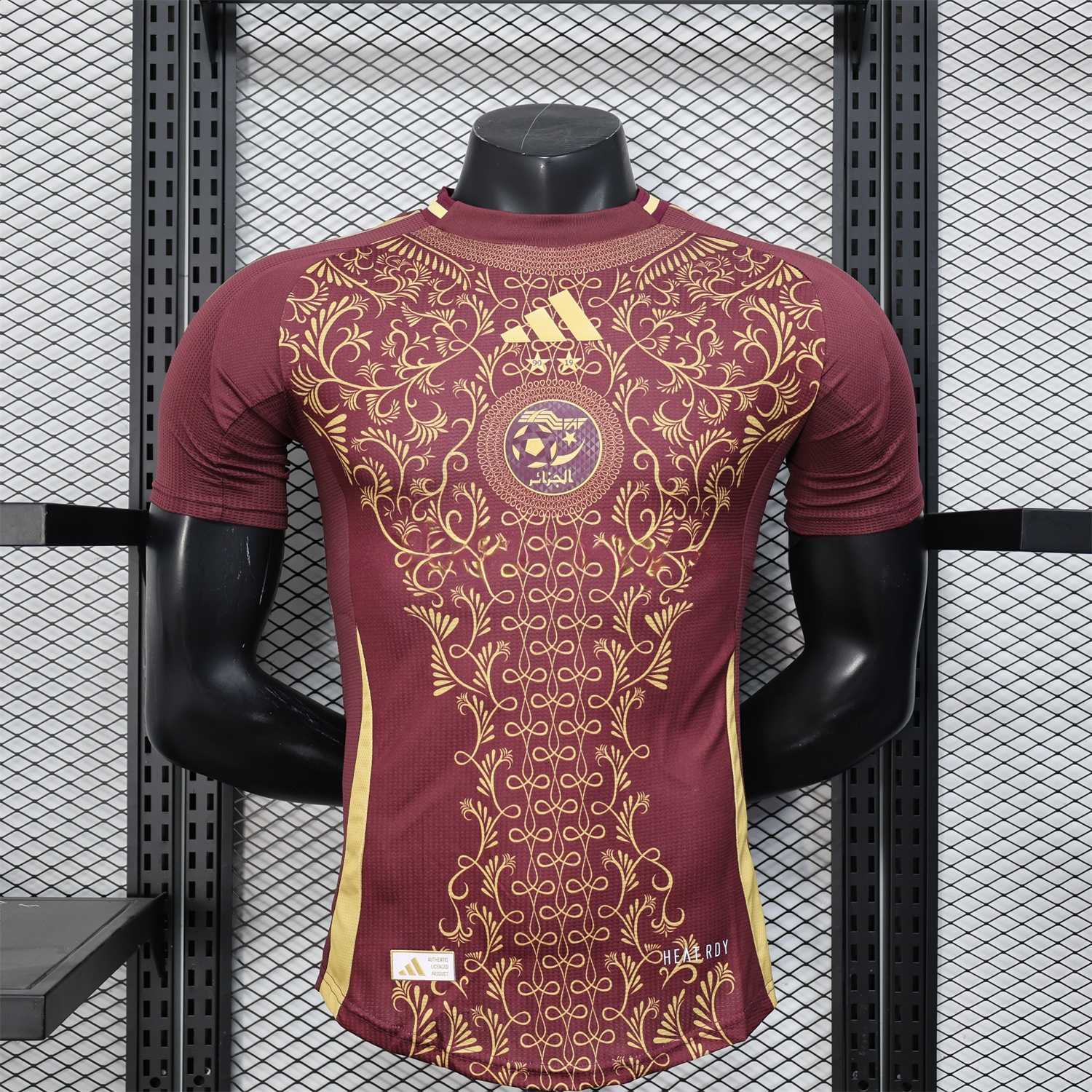 Algeria 25-26 Burgundy Jersey with Chest Pattern Decoration - Player Version - ManixJersey