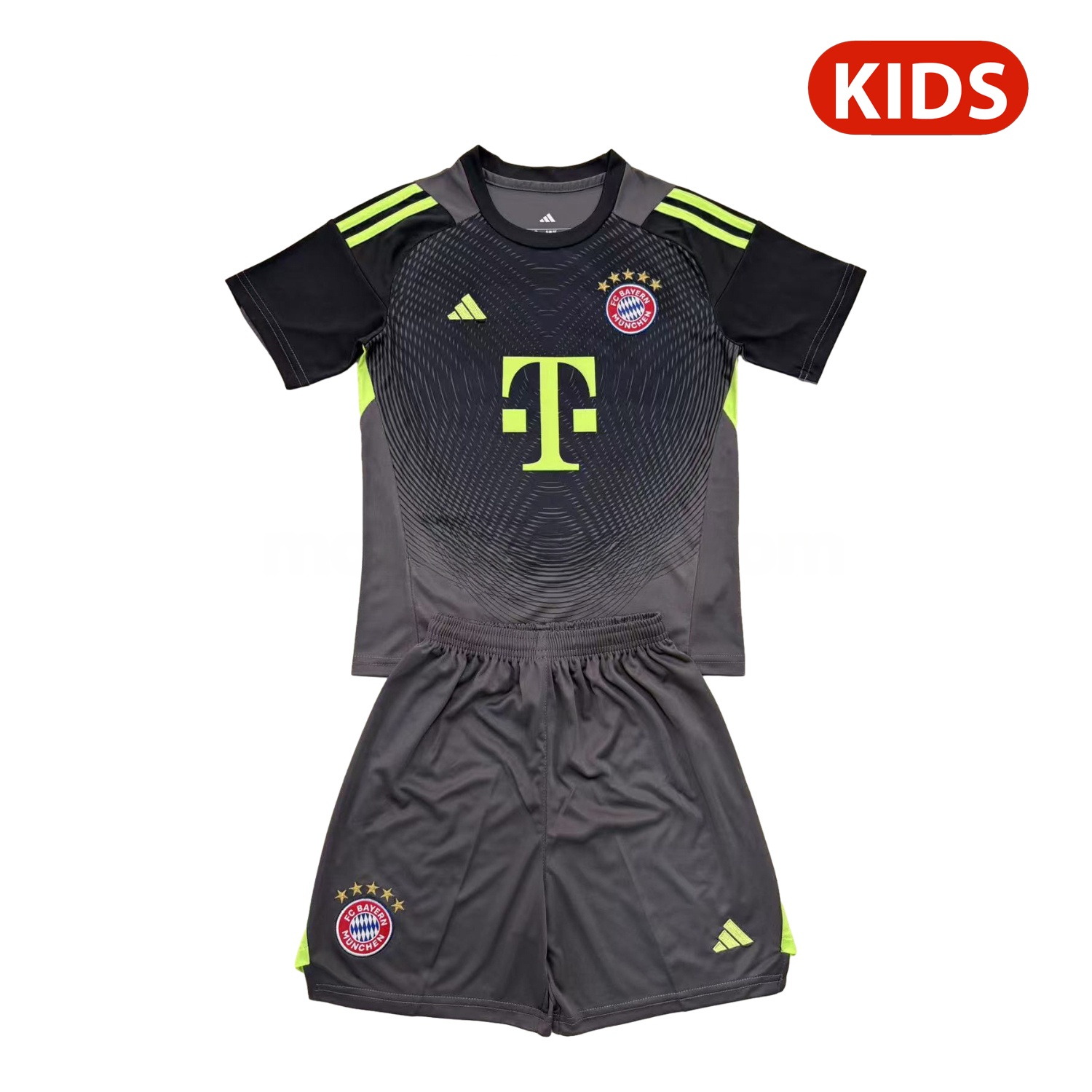 Bayern Munich 25-26 Grey Black Goalkeeper Kids Kit - ManixJersey