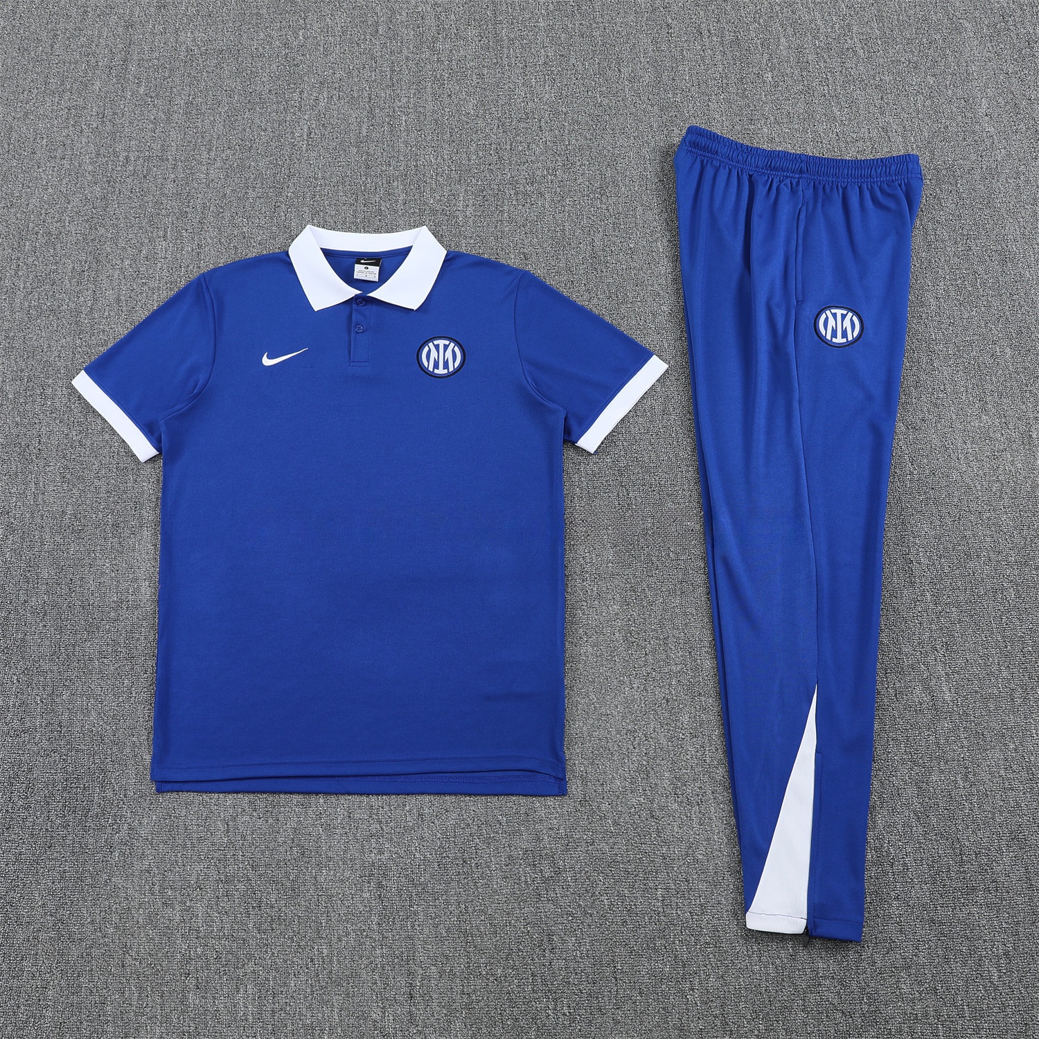 Inter Milan 25-26 POLO Short-Sleeve Training Set - Blue Top and Pants - ManixJersey