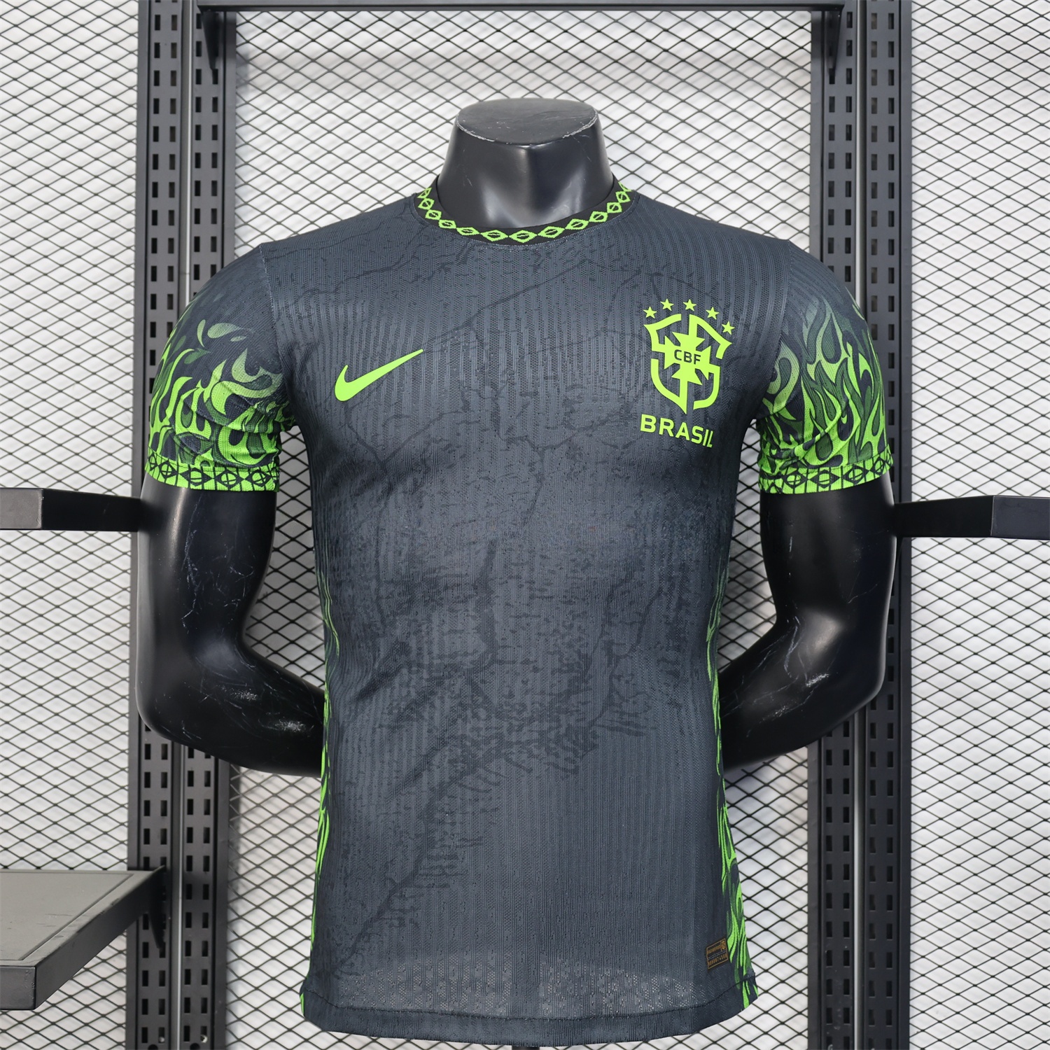 Brazil 2025 Green Fire Black Special Edition Jersey - Player Version - ManixJersey