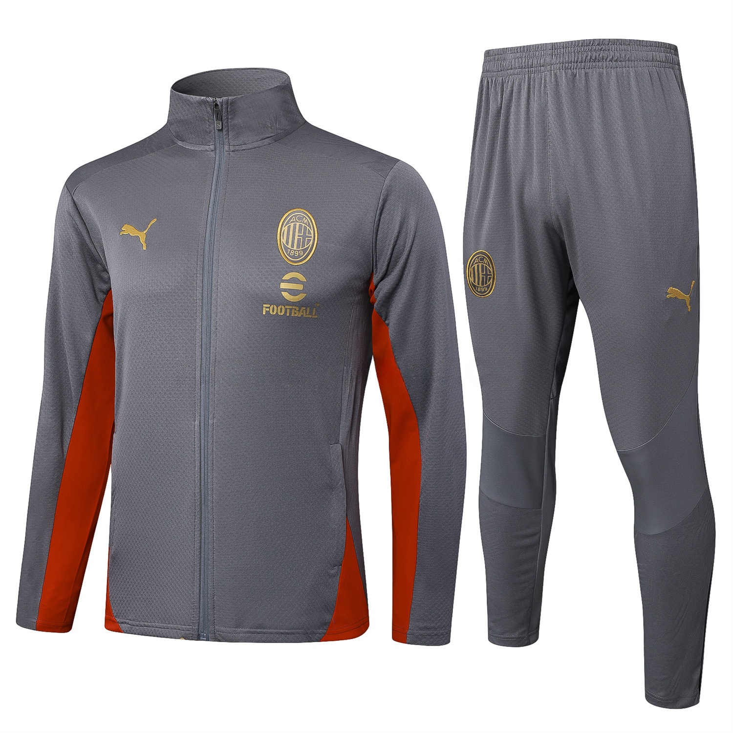 AC Milan 25-26 Jacket Training Tracksuit - Grey top & Grey Pants - ManixJersey