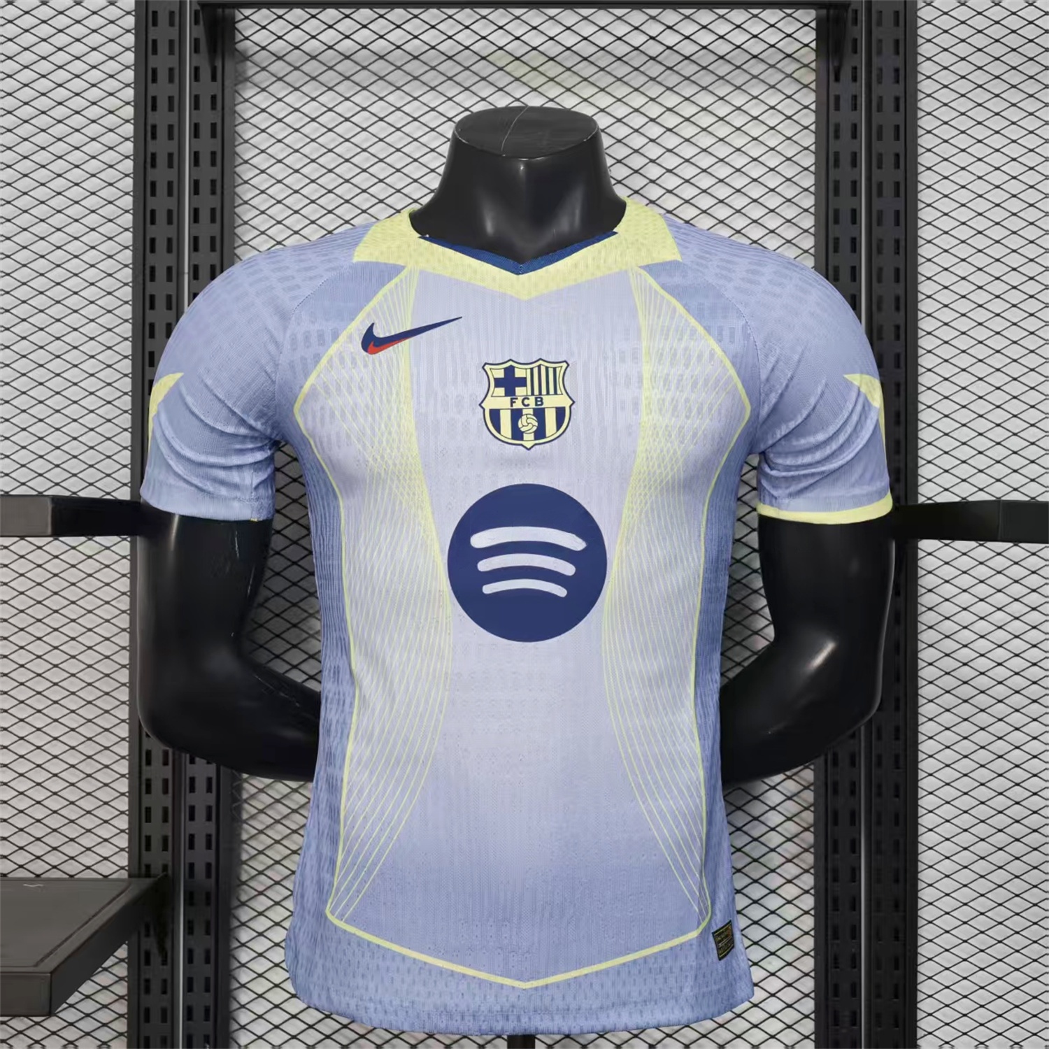 B.A.R.S.A 25-26 T90 Blue and White Gradient and Yellow Lines Special Jersey - Player Version - ManixJersey