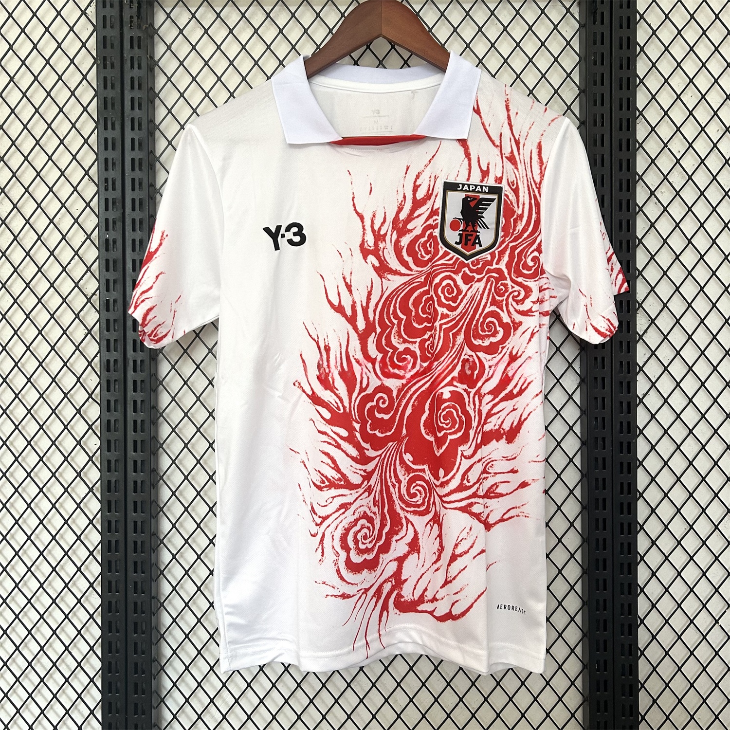 Japan 25-26 Y3 Red Auspicious Cloud Pattern White Jersey - Fans Version - ManixJersey