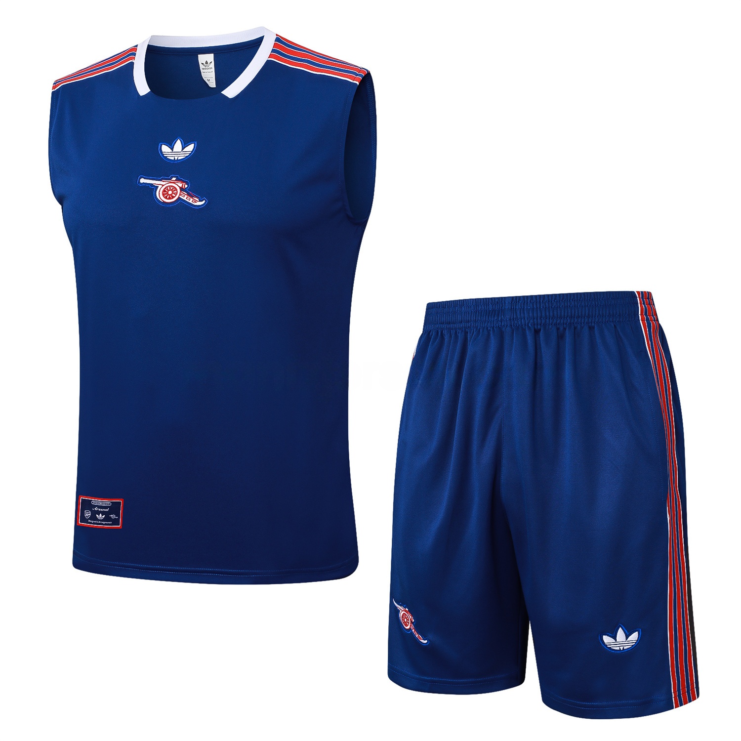 Arsenal 25-26 Throwback Trefoil Vest Training Set - Royal Blue Vest and Shorts - ManixJersey