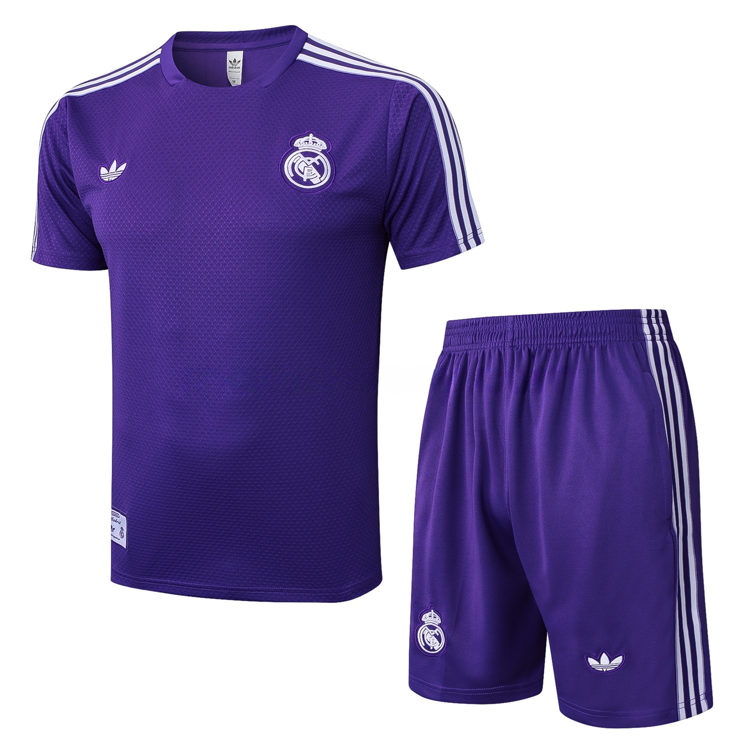 Real Madrid 25-26 Throwback Trefoil Short-Sleeve Training Set - Purple - ManixJersey