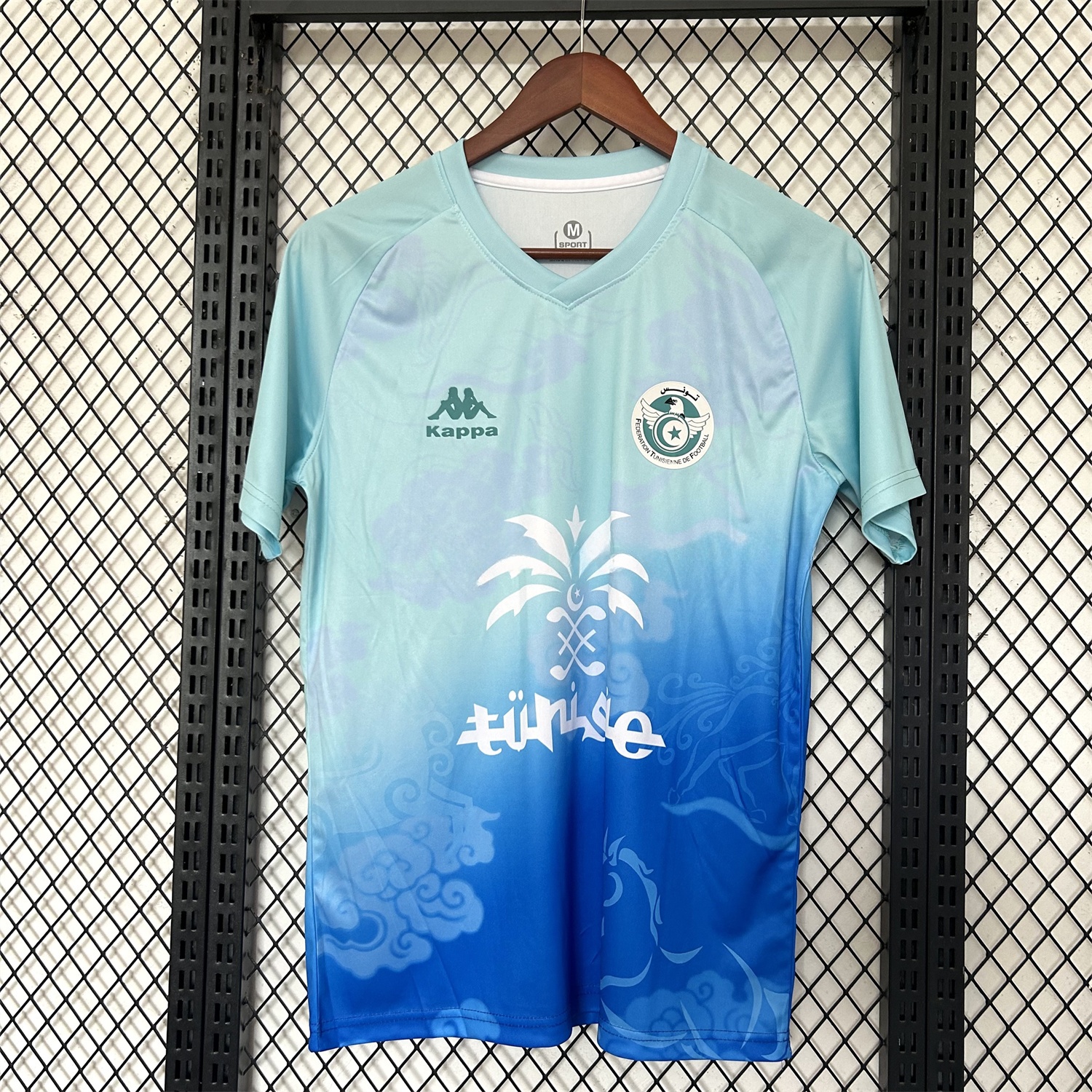 Tunisia 25-26 Blue Gradient Auspicious Cloud Pattern Special Jersey - Fans Version - ManixJersey